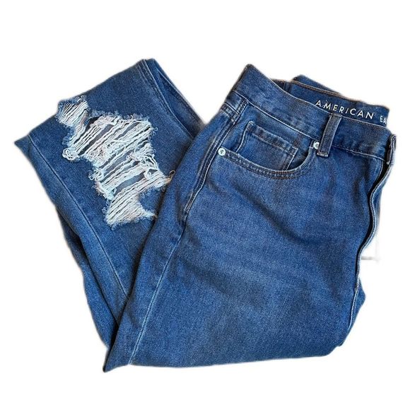 American Eagle Outfitters Denim - American Eagle Distressed High Rise Mom Jean Size 8 Long